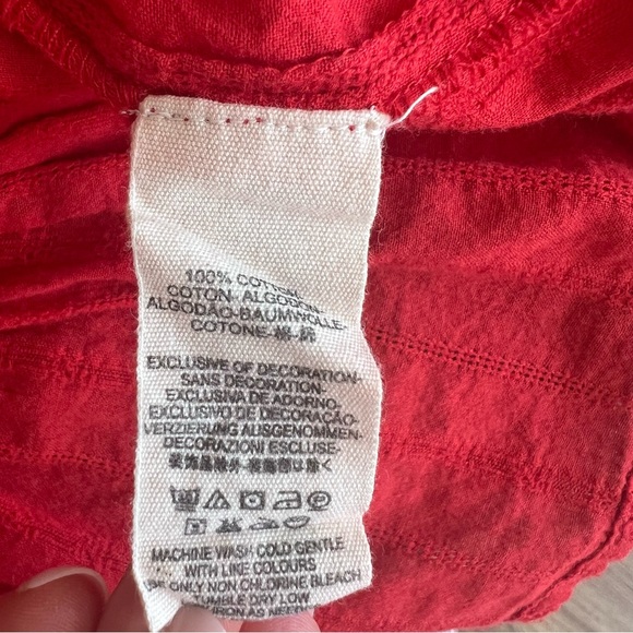 Free People Red Long Sleeve Babydoll Blouse - Picture 8 of 9